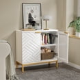 thumbnail image 4 of HLR Accent Cabinet with 2-Doors, 3D Pattern Farmhouse Style Sideboard Cabinet, 15.75"x 31.8"x 31.8", 4 of 9