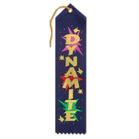 Beistle Dynamite Award Ribbons - 8" - Dark Blue - Set of 6