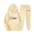 thumbnail image 2 of Baqcunre Women's 2 Piece Set Outfits Heart Print Hoodies Pullover + Joggers Pants Sweatsuits with Pockets - Sportswear for Available In Multiple Colors, 1Pc Long Sleeve + 1Pc Trunk Beige L, 2 of 4