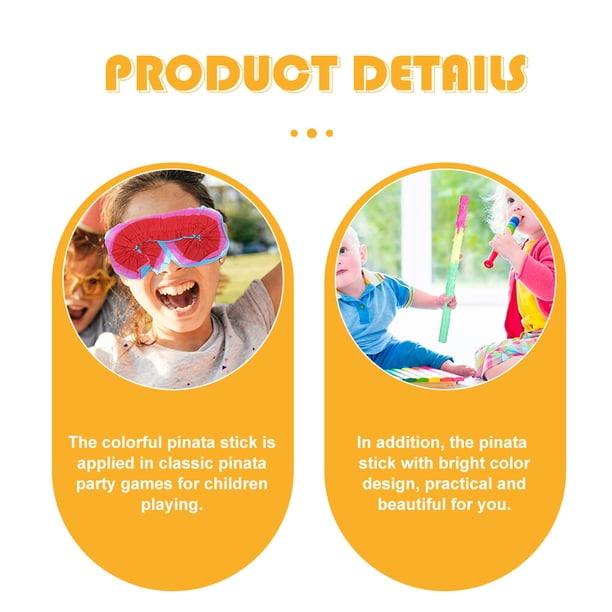 Kit Pour Piñata – 1 Bâton + 1 Bandeau Pour Les Yeux, En Papier Et Plastique, Pour Fêtes D'anniversaire Enfant