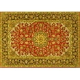 thumbnail image 1 of Ahgly Company Machine Washable Indoor Rectangle Medallion Yellow Traditional Area Rugs, 2' x 3', 1 of 4