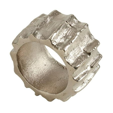 

Saro Lifestyle NR720.S Ribbed Napkin Rings Silver - Set of 4