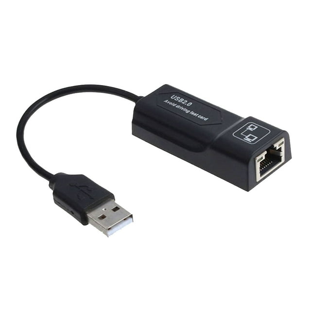 Wweixi Network Adapter USB to 10/100Mbps USB Ethernet Adapter Laptop Network Card black 1Set