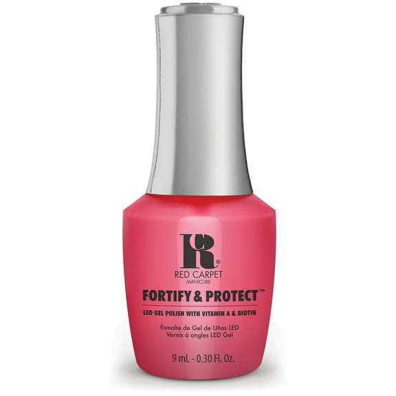 Red Carpet Manicure Fortify & Protect Light Pink Pearl Gel Polish for Strong, Healthy Nails - Infused with Vitamin A & Biotin - (Act The Part) Led Nail Gel Color, 0.3 Fl Oz