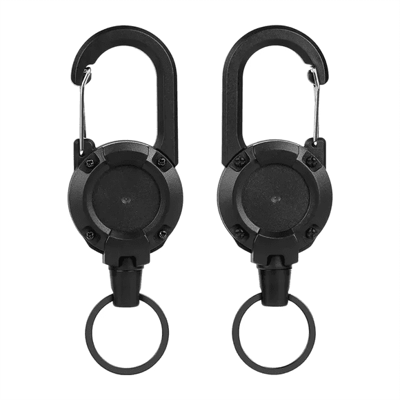 5PCS Outdoor Retractable Wire Rope Retractable Keychain Reel Retractable Key Chain with Steel Cable Key Ring Tool