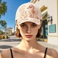 thumbnail image 6 of Ocean Animal Baseball Cap Pastel Coastal Sun Hat Adjustable Breathable 3D Embroidery Rhinestone Beach Hat for Women Summer Outdoor, 6 of 6