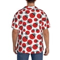 thumbnail image 3 of Honeii Cartoon Ladybug for Men's Short-Sleeved Button-Up Collared Shirt Featuring A Pocket, Perfect for Beach Vacations, And Travel Adventures.-Small, 3 of 5