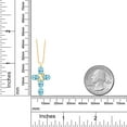 thumbnail image 3 of Gem Stone King 18K Yellow Gold Plated Silver Blue Apatite Cross Pendant Necklace for Women (2.62 Cttw, Gemstone, Oval 6X4MM, With 18 inch Silver Chain), 3 of 5
