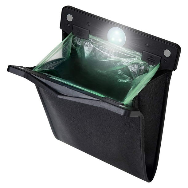 Bote de basura de coche Yicheyiyou Smart LED impermeable negro