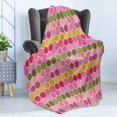 thumbnail image 4 of Geometric Soft Flannel Fleece Throw Blanket, Abstract Cells from Hexagon Shapes in Colors with Polka Dots, Cozy Plush for Indoor and Outdoor Use, 50" x 70", Multicolour, by Ambesonne, 4 of 5