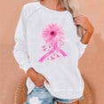 thumbnail image 2 of Olyvenn Women Breast Cancer Sweatshirt Pink Ribbon Sweater Cancer Awareness Long Sleeve Casual Fall Crewneck Pullover White M, 2 of 6