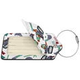 thumbnail image 2 of Disketp 1 Luggage Tag For Suitcase,Dinosaur On Excavator2 Leather Baggage Tag With Stainless Steel Loop Privacy Cover For Women Men Girls, 2 of 5