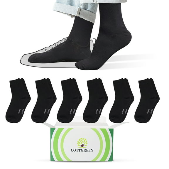 6 Pack Mens Dress Socks Black