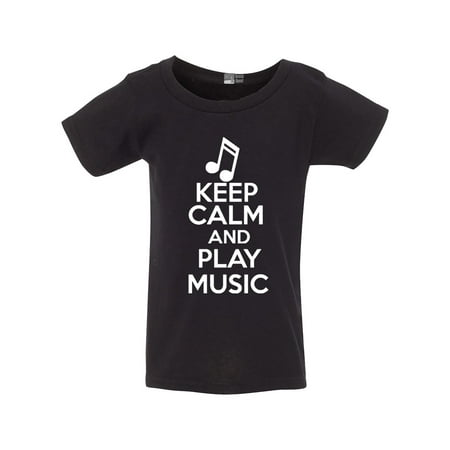 

Keep Calm And Play Music Musician Note Toddler Kids T-Shirt Tee