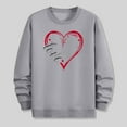 thumbnail image 5 of Men's Valentine's Sweatshirt Long Sleeve Crewneck Heart Print Pullover Loose Top for Romantic Gray M, 5 of 6