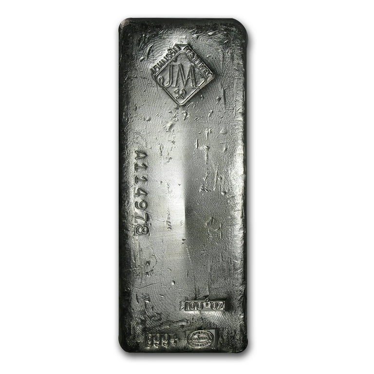 100 oz Silver Bar - Johnson Matthey (Canada, Serial #)