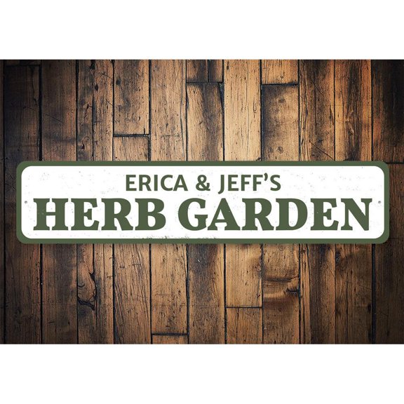 Herb Garden Novelty Decor, Metal Wall Sign - 4x18 Inches