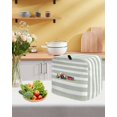 thumbnail image 5 of Sage Green Stripe Stand Mixer Dust Cover with Storage Pocket & Handles,Modern Simple Geometric White Striped Fits All Tilt Head & Bowl Lift Kitchen Appliance Cover Organizer Bag Accessories,6-8 Quart, 5 of 6