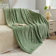 thumbnail image 5 of Exclusivo Mezcla Fleece Throw Blanket for Couch,Super Soft and Warm Lightweight Checkered Pattern Blankets for All Seasons, 39.6x59 Inches, green, 5 of 6