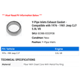 thumbnail image 2 of Y-Line Inlets Exhaust Gasket - Compatible with 1976 - 1981 Jeep CJ7 5.0L V8 1977 1978 1979 1980, 2 of 2