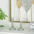 thumbnail image 3 of DecMode 3 Candle Glass Fluted Turned Candle Holder, Set of 3, 3 of 14