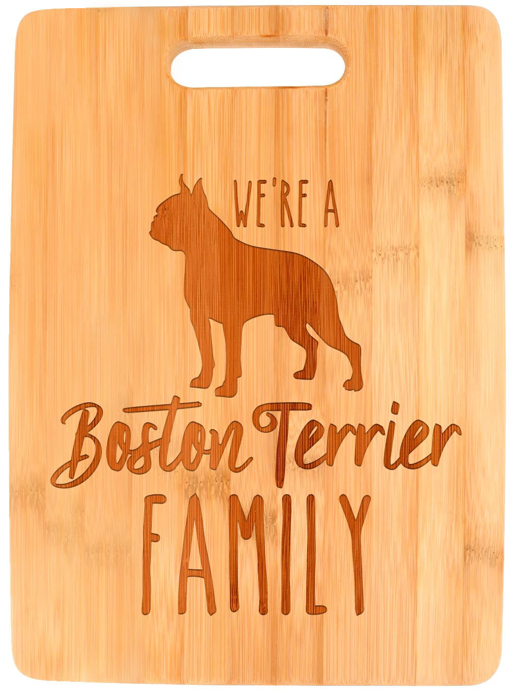 Small Boston Terrier Design Bamboo Cutting Board FREE SHIPPING 
