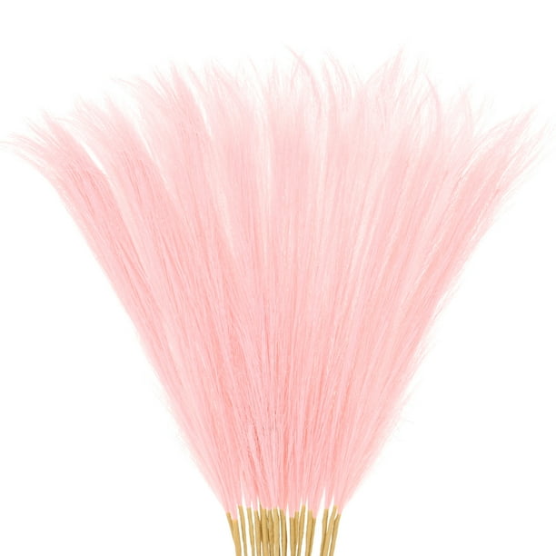 Uxcell 20 Paquete de Hierba Pampas Falsa 21.7" para Decoración del Hogar Boda Rosa Claro