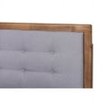 thumbnail image 5 of Baxton Studio Livinia Modern Transitional Light Grey Fabric Upholstered and Ash Walnut Brown Finished Wood Queen Size, 5 of 6