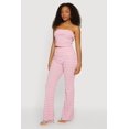 thumbnail image 2 of Women's Striped Fold Over Waist Textured Knit Pants, 2 of 4