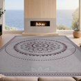 thumbnail image 2 of Design&I 8'x10' Washable Area Rug Boho Grey Sunburst Center Motif Ombre Gradient Lattice Purple Flowing Dynamic for Dining Room, Large Office, Lounge, Snag-Free, 2 of 7
