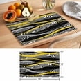 thumbnail image 6 of Yellow Black Stripes Placemats Set of 8 Modern Grey Ombre Abstract Striped Place Mats Indoor Wipeable Table Mats Washable Cloth Dining Table Placemats for Kitchen Holiday Party Home Decor 13x19 Inch, 6 of 9