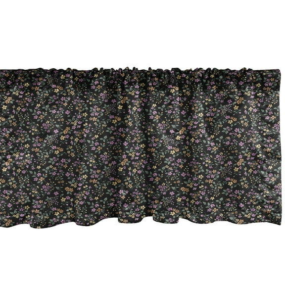 Ambesonne Floral Window Valance, Romantic Botanical Theme, 54" X 12", Reseda Green Pale Orange