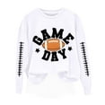 thumbnail image 4 of VISALY Pullover Crewneck Sweatshirt Graphic Sweatshirts Football Sweatshirts Cute Baseball Graphic Print Long Sleeve Shirts Fall Winter Pullover Casual Sweaters Oversized Tops Tunic Sweatshirt White M, 4 of 4