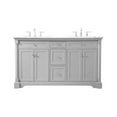 thumbnail image 3 of Elegant Decor Clarence 60" Solid Wood and Metal Double Bathroom Vanity in Gray, 3 of 8