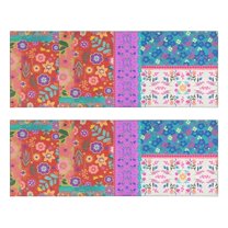 Kitchen Rugs Sets Of 2,Colorful Pioneer Flower Patchwork Anti Fatigue Kitchen Mat Rugs Non Slip Washable,Decorative Kitchen Floor Mats for Kitchen,Sink,Laundry,17"X47"