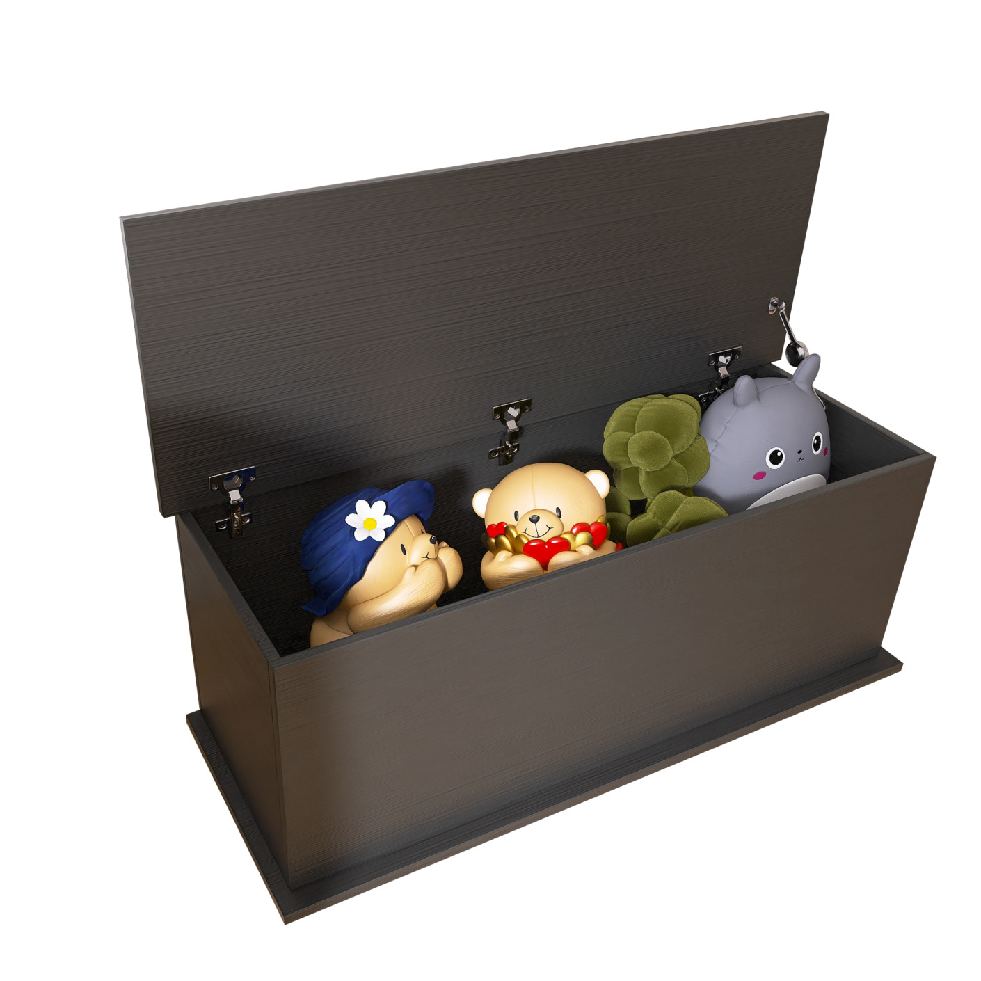Wood Toy Box with Lift Top, Large Storage Chest Trunk, Entryway Bench Storage Organizer, Lift Top Toy Chest with 2 Safety Hinges, for Living Room, Bedroom, Black