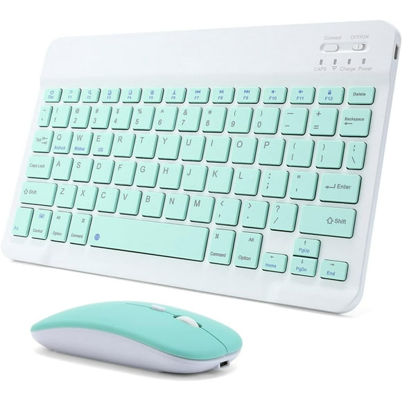 shiyou-Rechargeable Bluetooth Keyboard and Mouse Combo for iPad, Ultra-Slim Portable Wireless Mouse Keyboard for iPad Pro Air Mini iPhone Samsung Tablet Cell Phone Android, iPadOS/iOS 13 and Above (G