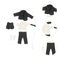thumbnail image 1 of Ropa para muñecas 1/12 Hugo traje completo Negro 6 piezas, 1 of 9