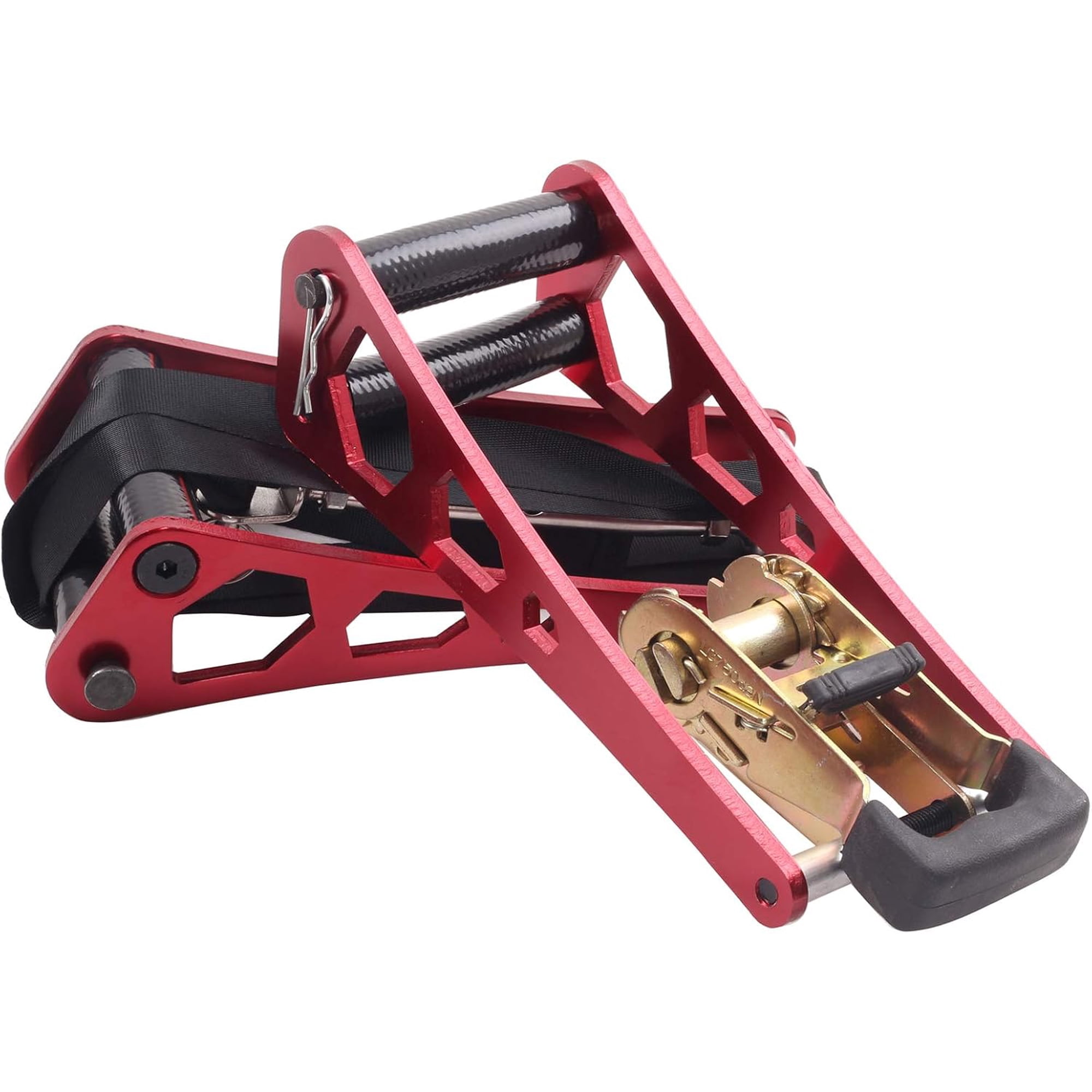 Archery Compound Bow Press Aluminum Alloy Bow Opener Portable Handheld Ratchet Bow Press Universal Red&Black Ratchet Bow Limbs Open Accessories for Archery Clubs Teaching Places