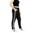 thumbnail image 2 of Fleece Lined 2-Stripes Sports Pants Black and White fits Sizes 0-8, 2 of 8