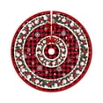 thumbnail image 1 of E 90Cm Christmas Tree Skirt Polyester Fabric Red Gold Snowflake Star Print For Tree Base Durable Easy To Clean, 1 of 7