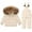 Beige, variant on MuXiKeJi Girls Insulated Down Snowsuit Set Winter Warm Hooded Jacket And Bib Pants Ski Outfit