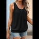 thumbnail image 5 of Camiseta de Tirantes Holgada de Verano para Mujer, Plisada, con Cuello Redondo, Informal, Sin Mangas, Color Negro, Talla M, 5 of 8