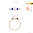 thumbnail image 5 of Angara Japanese Akoya Cultured Pearl & Blue Sapphire Engagement Ring in 14K Rose Gold for Women | June Birthstone Jewelry for Her, 5 of 8