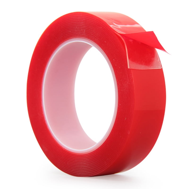 9.8FT Red Film Acrylic Doublesided Transparent Tape Removable Adhesive