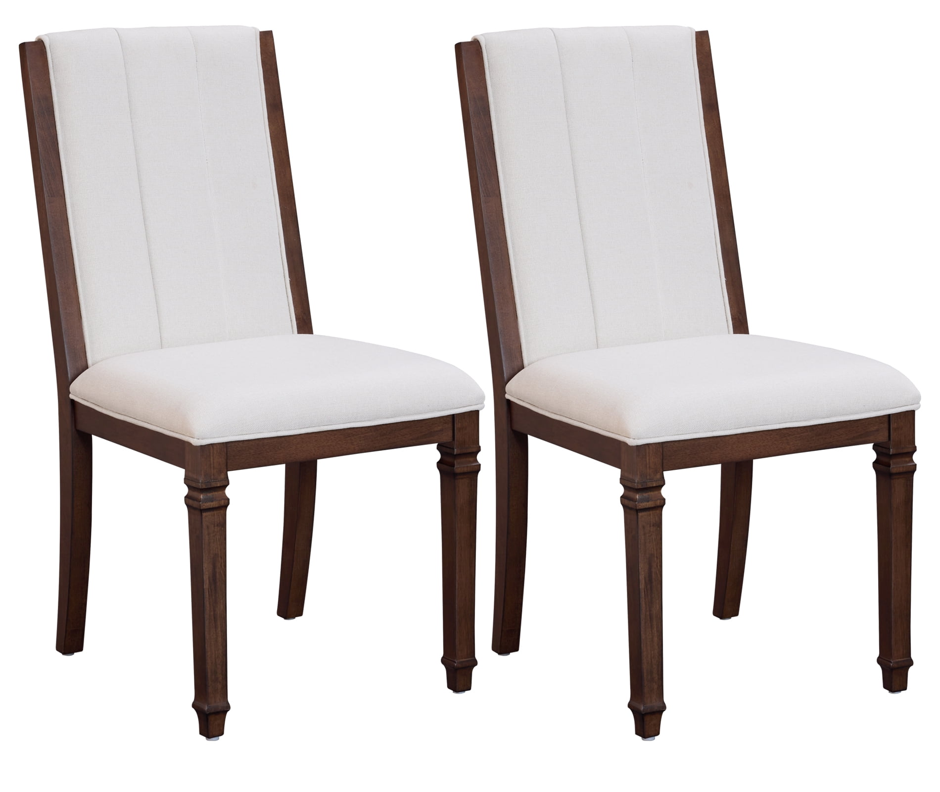 WAMPAT Farmhouse Upholstered Dining Chairs Set of 2,Modern Kitchen Chairs with Fabric Cushion & Solid Back for Dining Room,Living Room,Espresso