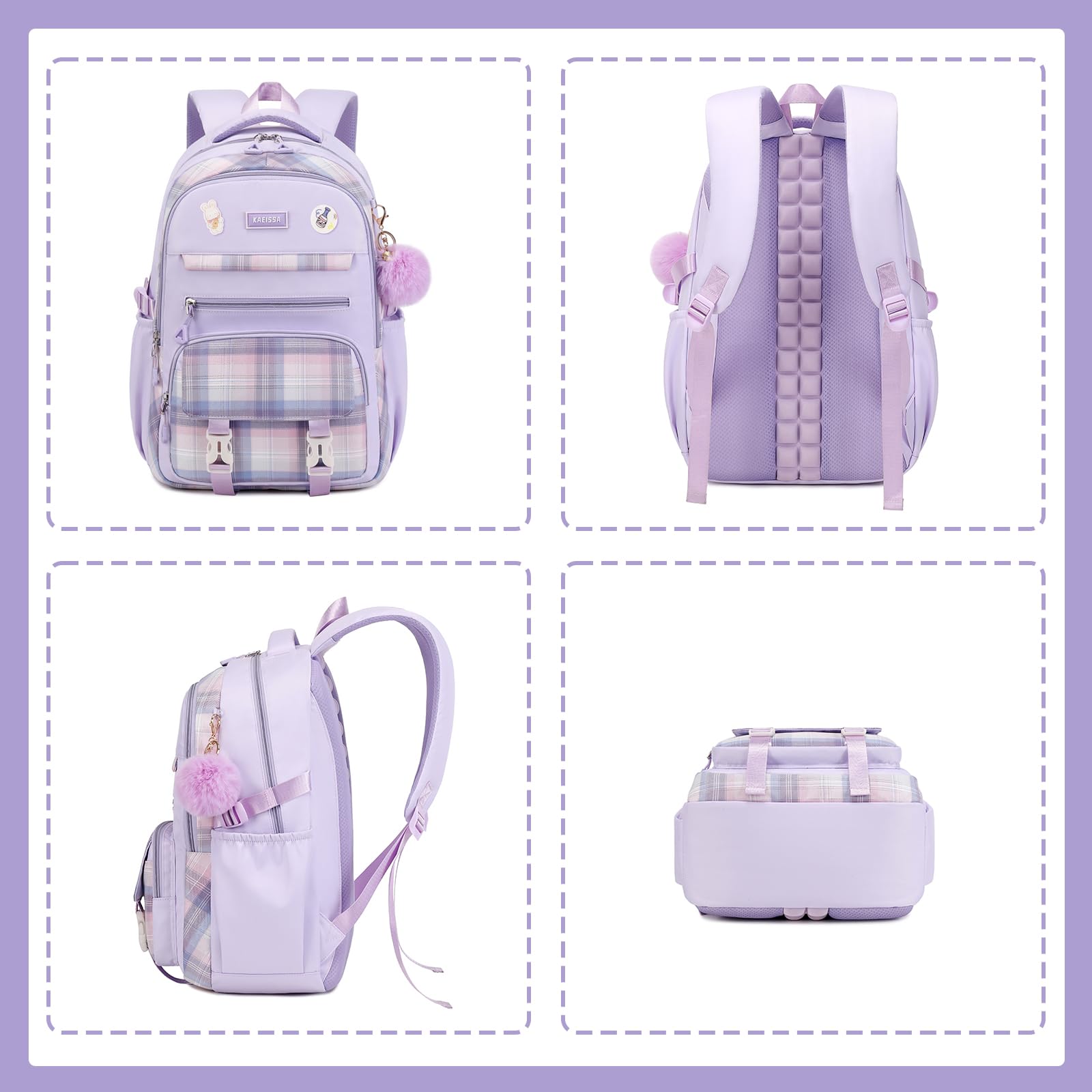 Soda Candy Ergonomic School Backpack, Purple photo 6