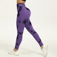 thumbnail image 7 of KHONTS Women's Workout Tie Dye Leggings High Waisted Yoga Pants Seamless Scrunch Lifting Compression Tights Dark Purple S, 7 of 7