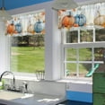 thumbnail image 6 of Fall Curtain Valances,Autumn Blue Pumpkin Semi Sheer Kitchen Windows Valances,Rod Pocket Short Window Treatment Light Filtering Decor Valances for Kitchen Living Room Bedroom Windows - 54"x18", 6 of 6