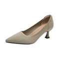 thumbnail image 2 of Dpityserensio Women's Fashionable Casual Style Can Be Worn In All Seasons Solid Color Straight Grain Knitted Pointed Toe Shallow Mouth High Heels, 2 of 9